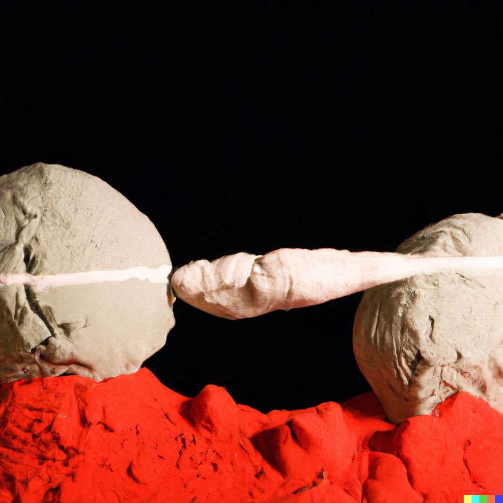 the discovery of gravity, sculpture made from wax, subsurface scattering